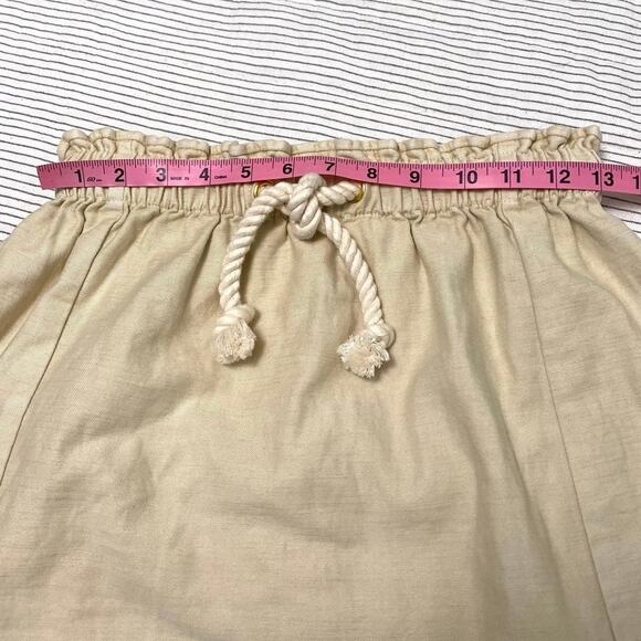 NWOT J. Crew Womens Tie Waist Pull On Mini Skirt Size XS Beach Preppy Neutral - Picture 2 of 9